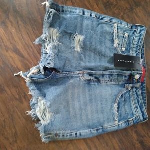 Distressed Denim Shorts